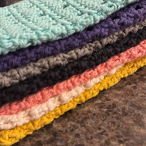7 Cotton Crocheted Washcloths Dish Cloths - Handmade by me! 100% Cotton - Picture 3 of 3